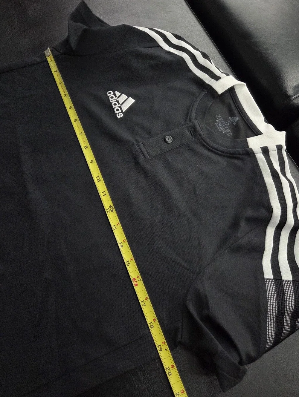 Adidas Tiro 21 Polo Soccer Shirt Black White Primegreen Men's Size Small